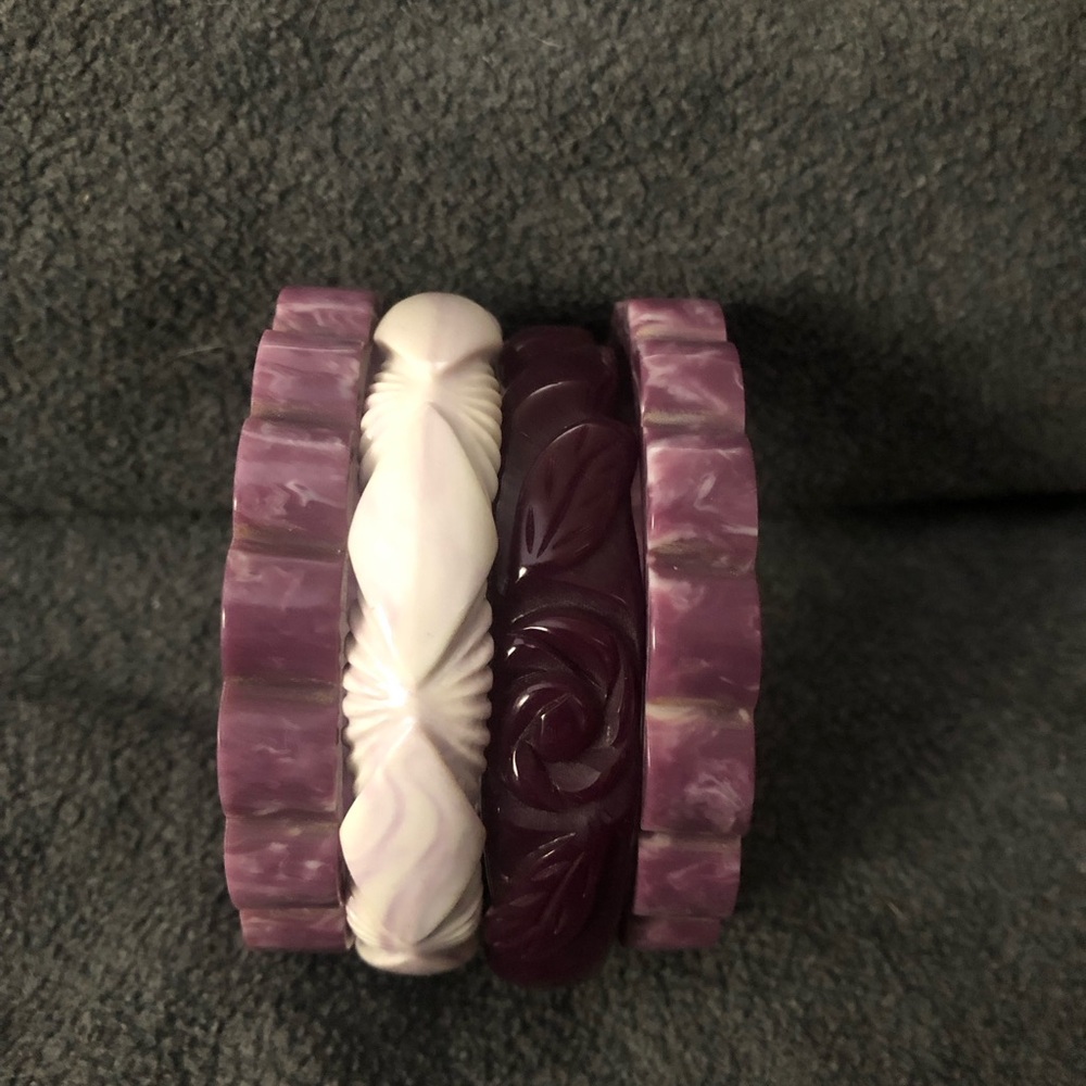 Luxulite & Vintage Fakelite Bangle Set 4 Piece Like Splendette